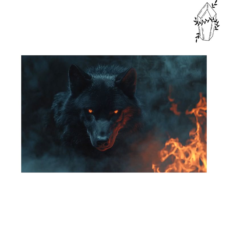 Broderie diamant Loup du feu | Diamond-painting-club.com