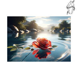 Broderie diamant Rose sur un lac | Diamond-painting-club.com