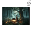 Broderie diamant Sorcière dans la forêt | Diamond-painting-club.com