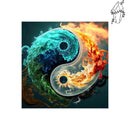 Broderie diamant Yin et yang eau et feu | Diamond-painting-club.com