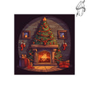 Broderie diamant Cheminée de Noël Enfantine | Diamond-painting-club.com