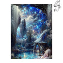Broderie diamant Grotte bleutée enchantée | Diamond-painting-club.com