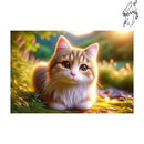 Broderie diamant Chat mignon dans l'herbe | Diamond-painting-club.com