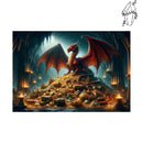 Broderie diamant Dragon rouge gardien du trésor | Diamond-painting-club.com