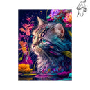 Broderie diamant Beauté féline floral | Diamond-painting-club.com