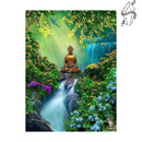 Broderie diamant Jardin Zen & Statue Bouddha | Diamond-painting-club.com