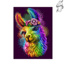 Broderie diamant Lama multicolore | Diamond-painting-club.com