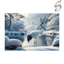Broderie diamant Grue sur lac gelé | Diamond-painting-club.com