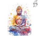 Broderie diamant Statue de Bouddha taches d'aquarelle | Diamond-painting-club.com