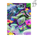 Broderie diamant Tortue en nagée florale | Diamond-painting-club.com