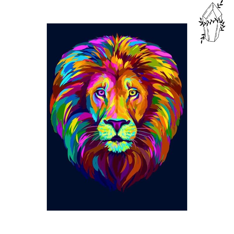 Broderie diamant Lion multicolore | Diamond-painting-club.com