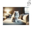 Broderie diamant Chat blanc au Salon | Diamond-painting-club.com