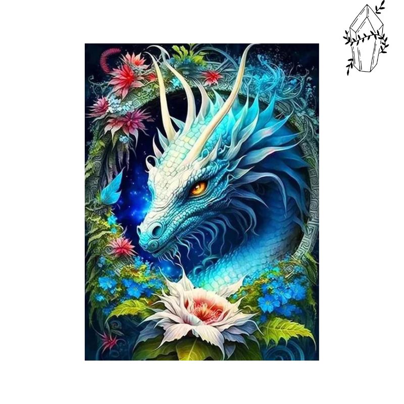 Broderie diamant Dragon du lotus | Diamond-painting-club.com