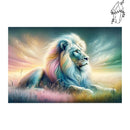 Broderie diamant Lion Albinos multicolore | Diamond-painting-club.com