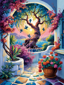 Broderie Diamant Arbre Enchanté