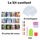 Cartes de vœux (x12) – Flocon Doré