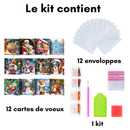 Cartes de vœux (x12) – Père Noël & son chien