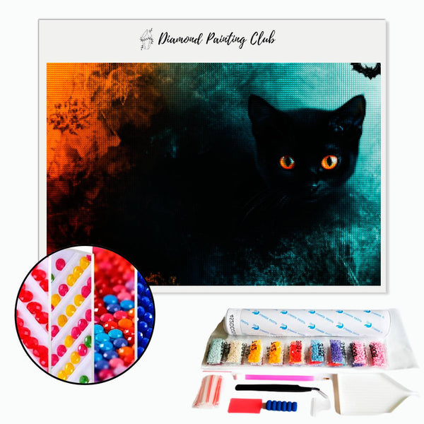 Broderie diamant Chaton noir malchanceux | Diamond-painting-club.com