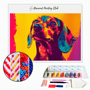 Broderie diamant Teckel Pop Art | Diamond-painting-club.com