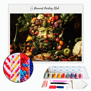 Broderie diamant Portrait style Arcimboldo | Diamond-painting-club.com