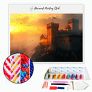 Broderie diamant Chateau au coucher de soleil | Diamond-painting-club.com