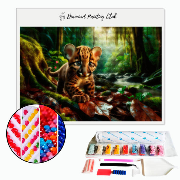 Broderie diamant Bébé jaguar | Diamond-painting-club.com