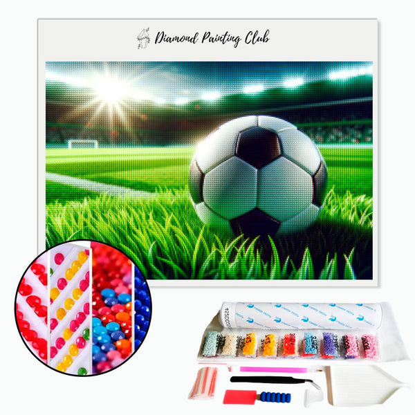 Broderie diamant Terrain et ballon de foot | Diamond-painting-club.com