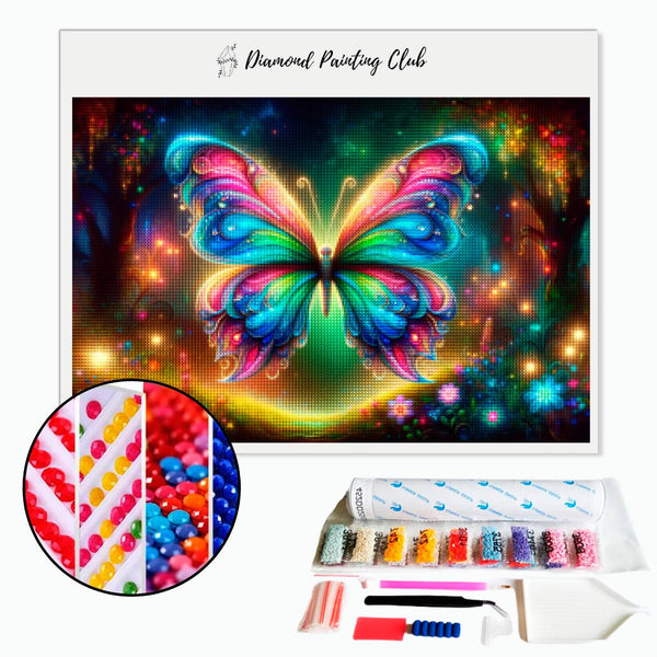 Broderie diamant Papillon multicolore fantaisiste | Diamond-painting-club.com