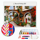 Broderie diamant village d'arches fleuris | Diamond-painting-club.com