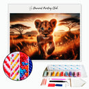 Broderie diamant Lionceau dans la savanne | Diamond-painting-club.com