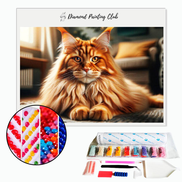Broderie diamant Maine coon majestueux | Diamond-painting-club.com