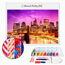 Broderie diamant New York de Nuit éclairé | Diamond-painting-club.com
