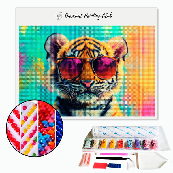 Broderie diamant bébé tigre fantaisiste | Diamond-painting-club.com