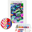 Broderie diamant Tortue en nagée florale | Diamond-painting-club.com