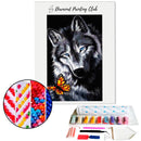 Broderie diamant Loup et papillon | Diamond-painting-club.com