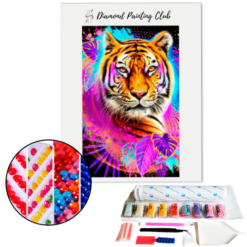 Broderie diamant Tigre féérique | Diamond-painting-club.com