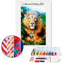 Broderie diamant Lion et chatons | Diamond-painting-club.com