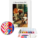 Broderie diamant Petite fille et Saint-bernard | Diamond-painting-club.com