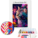 Broderie diamant Beauté féline floral | Diamond-painting-club.com