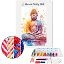 Broderie diamant Statue de Bouddha taches d'aquarelle | Diamond-painting-club.com