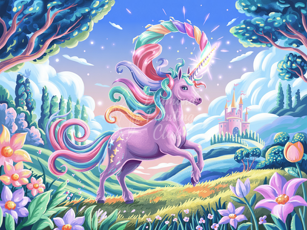 Broderie Diamant Licorne Royaume