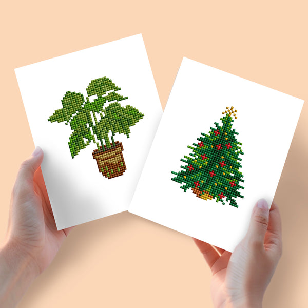 Mini Diamond Painting - Plante & Sapin (2 pièces)