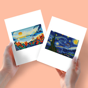 Mini Diamond Painting - Paysage Coloré & Nuit Étoilée (2 pièces)