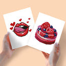 Mini Diamond Painting - Bisou Love & Gâteau Fruité (2 pièces)