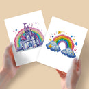 Mini Diamond Painting - Château Arc-en-Ciel & Nuages Magiques (2 pièces)