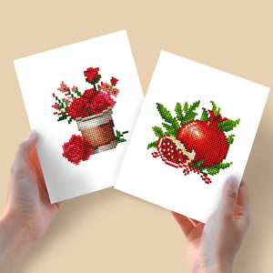 Mini Diamond Painting - Pot de Roses & Grenade (2 pièces)