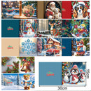 Cartes de vœux (x12) – Père Noël & son chien