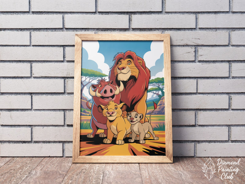 Broderie Diamant La Famille Lion King