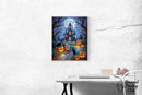 Broderie Diamant Château Hanté Halloween