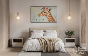 Broderie Diamant Girafe et Oiseau